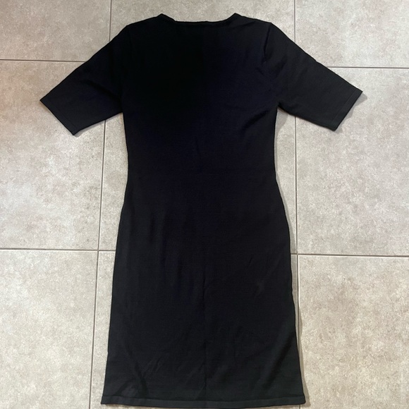 Tahari arthur s levine Knee Length Classic Dress Cable Knit Tan Black White - Picture 6 of 6